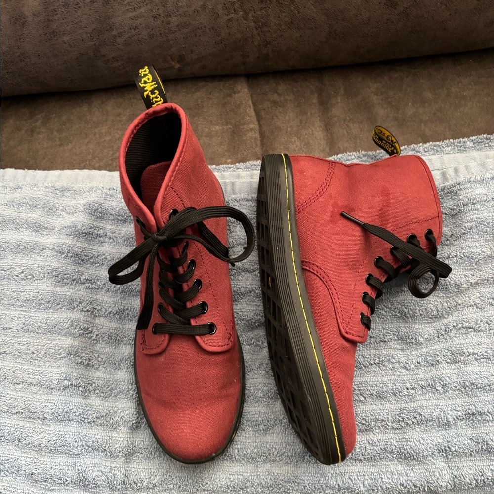 Dr. Martens Red Ankle Boots